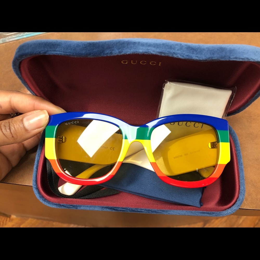 AUTH Gucci Multicolor Rainbow Style Sunglasses - Picture 4 of 6